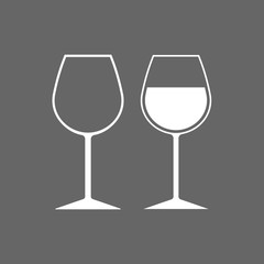 Wine glass icon. Goblet symbol. Vector illustration. Flat design.