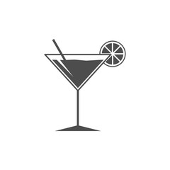 Cocktail glass icon. Summer drinks sign. Goblet symbol. Vector illustration. Flat design.