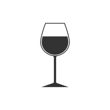 Wine glass icon. Goblet symbol. Vector illustration. Flat design.