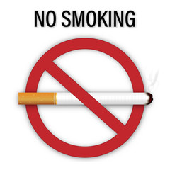No smoking sign isolated on white background as healthy, Social issues and paper art concept. vector illustration.