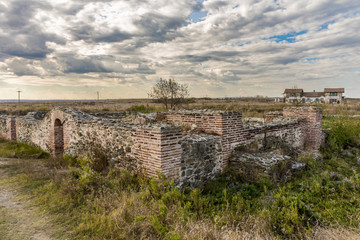 Fototapeta na wymiar Remains of ancient castle Histria, Romania