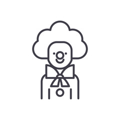 Clown black icon concept. Clown flat  vector symbol, sign, illustration.