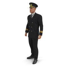 Airline Pilot on white. 3D illustration