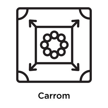 Carrom icon vector sign and symbol isolated on white background
