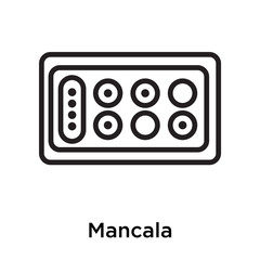 Mancala icon vector sign and symbol isolated on white background