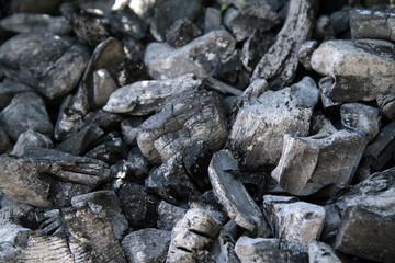 Fototapeta na wymiar close-up of charcoal, texture