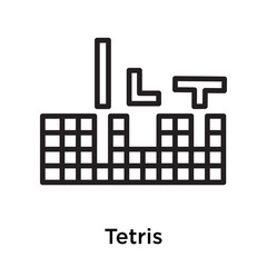 Tetris icon vector sign and symbol isolated on white background