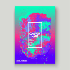 Neon gemstone artistic cover design. Fluid holographic gradient explosion splash texture background. Trendy creative template vector Cover Report Catalog Brochure Flyer Product