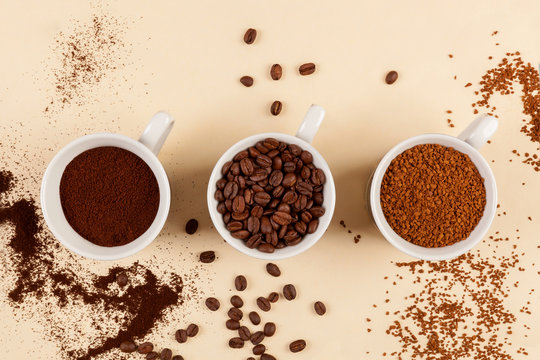 Various types of coffee.