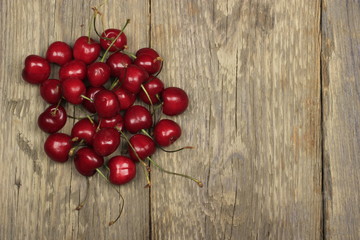 heap mof cherry on wooden background