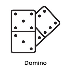 Domino icon vector sign and symbol isolated on white background