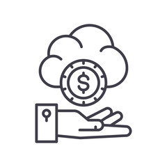 Stable income black icon concept. Stable income flat  vector symbol, sign, illustration.