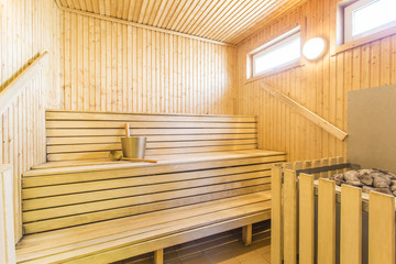 Sauna - Interior of a relaxing finnish sauna