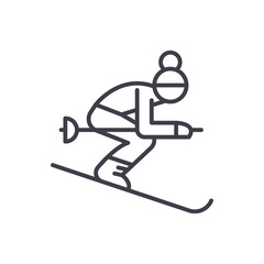 Winter sports black icon concept. Winter sports flat  vector symbol, sign, illustration.