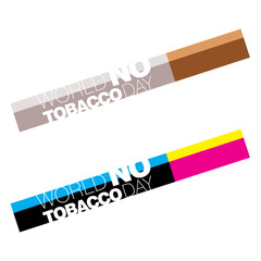 Two concepts on World No Tobacco Day in CMYK color scheme
