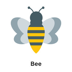 Bee icon vector sign and symbol isolated on white background