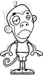 Obraz premium Sad Cartoon Monkey