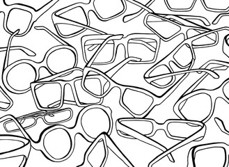 Linear illustration of glases on a white background