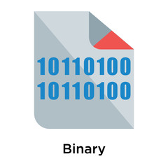 Binary icon vector sign and symbol isolated on white background