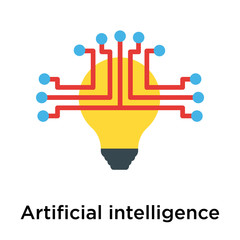 Artificial intelligence icon vector sign and symbol isolated on white background