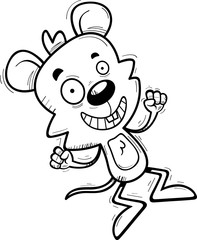 Obraz premium Cartoon Male Mouse Jumping