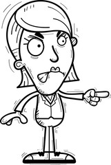 Angry Cartoon Businesswoman