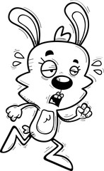 Exhausted Cartoon Female Rabbit