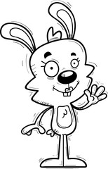 Cartoon Female Rabbit Waving