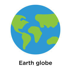 Earth globe icon vector sign and symbol isolated on white background