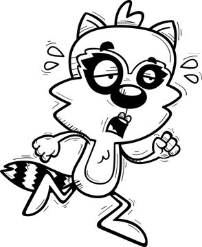 exhausted cartoon raccoon running clip art preview