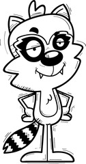Confident Cartoon Male Raccoon