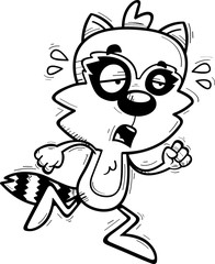 Exhausted Cartoon Male Raccoon