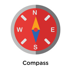 Compass icon vector sign and symbol isolated on white background