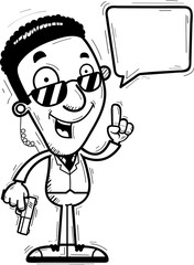 Cartoon Black Agent Talking