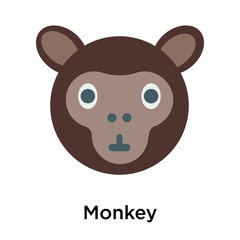 Monkey icon vector sign and symbol isolated on white background