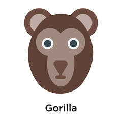 Gorilla icon vector sign and symbol isolated on white background