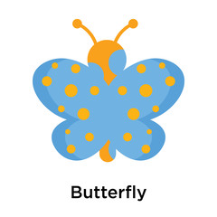 Butterfly icon vector sign and symbol isolated on white background