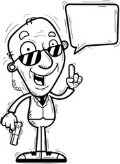 Cartoon Senior Agent Talking