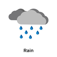 Rain icon vector sign and symbol isolated on white background