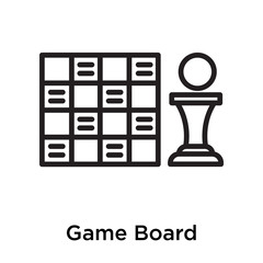 Game Board icon vector sign and symbol isolated on white background