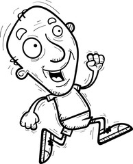 Cartoon Senior Citizen Running