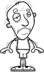 Sad Cartoon Senior Citizen