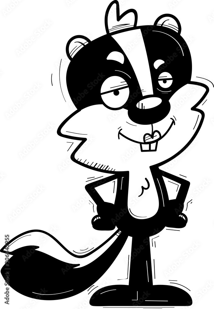 Wall mural confident cartoon female skunk