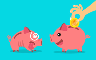 Obraz premium piggy bank. money saving concept. vector illustration.