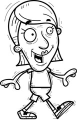 Cartoon Senior Citizen Walking