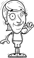 Cartoon Senior Citizen Waving