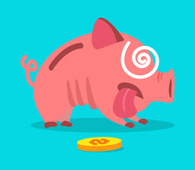 piggy bank. money saving concept. vector illustration.
