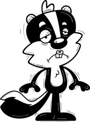 Sad Cartoon Female Skunk