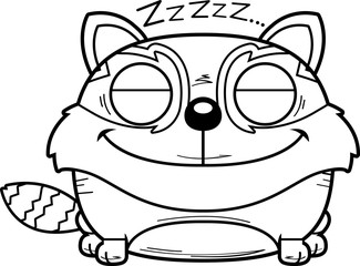 Cartoon Red Panda Napping