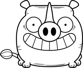 Cartoon Rhinoceros Smiling